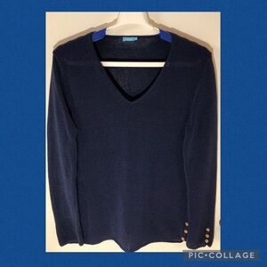 J. McLaughlin Anne Long Sleeve V-neck Knit Tunic Sweater